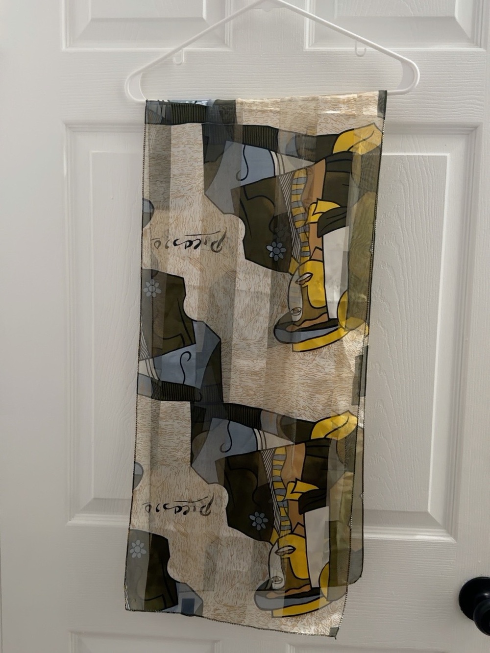 Picasso Scarf in Yellow, Olive & Gray - Home Accents